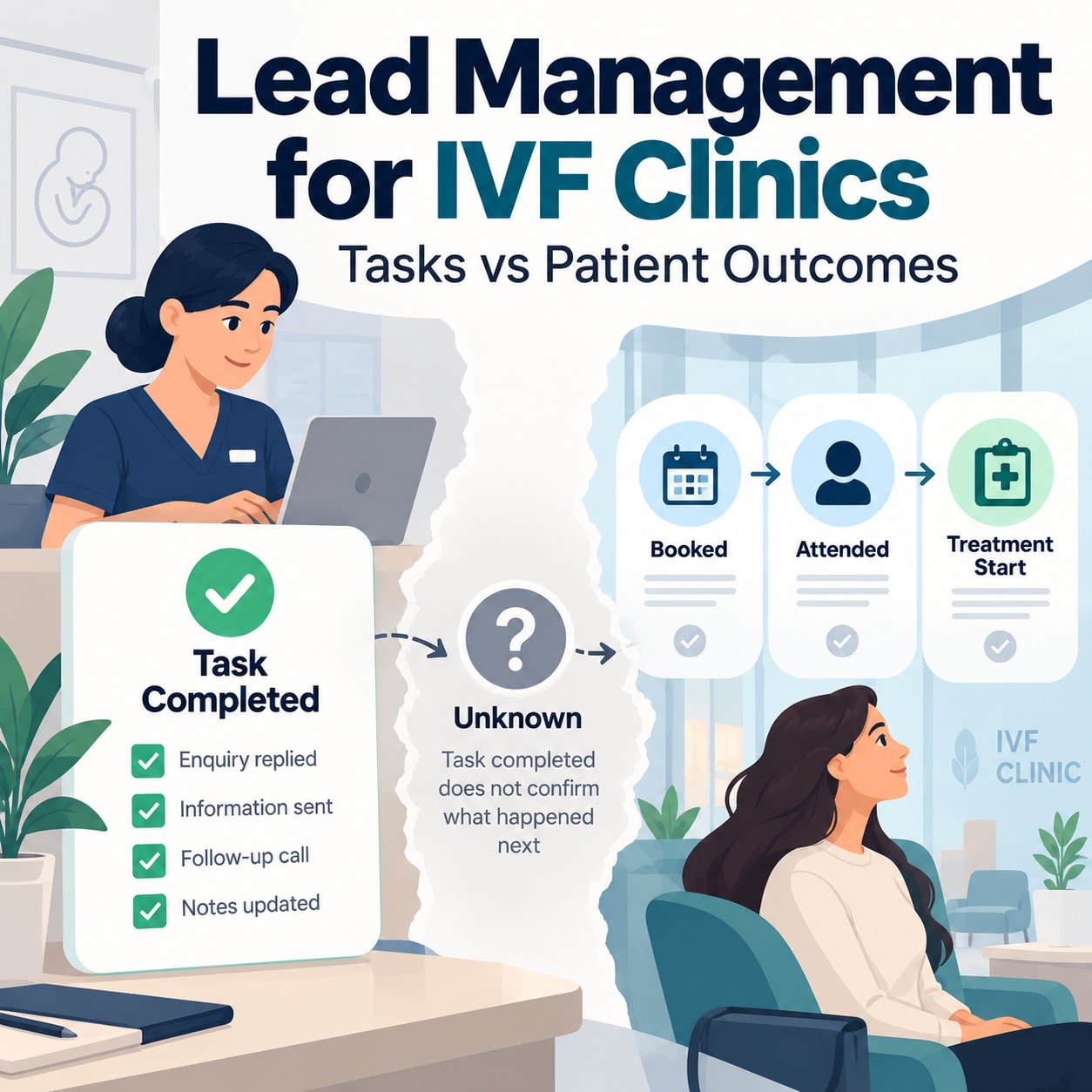 What IVF Clinics Need From Lead Management Software: Tasks vs Patient Outcomes